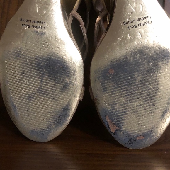 ADRIANNA PAPPEL Gold Beaded Sandal Wedge Heel Style and Comfort Women 6.5 - Picture 8 of 8